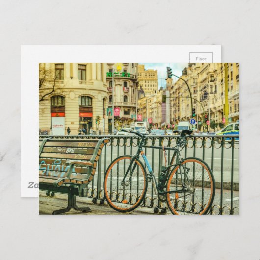 Gran Via Street, Madrid, Spanien Postkarte (Vorne/Hinten)