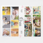 Gran We Liebe Sie Personalisiert Herzen Fleecedecke (Vorderseite (Horizontal))