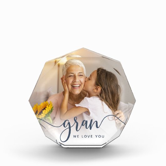 Gran We Liebe You | Oma Script Overlay Fotoblock (Vorderseite)