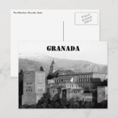 Granada alhambra grau postkarte (Vorne/Hinten)
