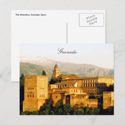 Granada alhambra postkarte (Vorne/Hinten)
