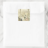 Granada (Alhambra), überziehen 9 'von den Skizzen Quadratischer Aufkleber (Tasche)