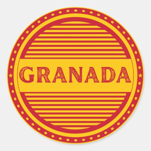 Granada City Pride Emblem – Spanische Identität Runder Aufkleber (Vorderseite)