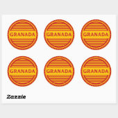 Granada City Pride Emblem – Spanische Identität Runder Aufkleber (Blatt)
