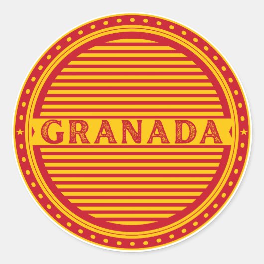 Granada City Pride Emblem – Spanish Identity Runder Aufkleber (Vorderseite)