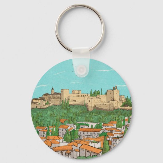 Granada Cityview Spanien Landschaftsbild Schlüsselanhänger (Vorderseite)