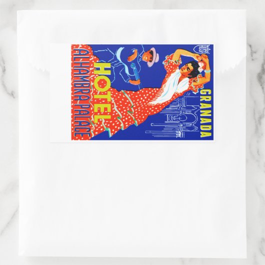 Granada Hotel Alhambra Palace Rechteckiger Aufkleber (Tasche)