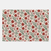 Granada: Muster der Granatäpfel Geschenkpapier Set (Vorderseite)