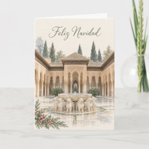 Granada Patio de los Leones Aquarell Weihnachten