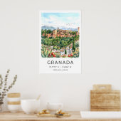 Granada-Reiseposter im Wasserfarbenstil Poster (Küche)
