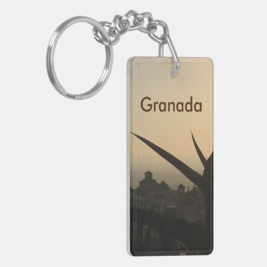 Granada Souvenir Rectangle (beidseitig) Schlüssela Schlüsselanhänger (Vorderseite links)