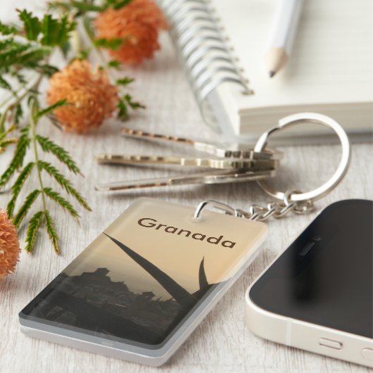 Granada Souvenir Rectangle (beidseitig) Schlüssela Schlüsselanhänger (Vorderseite rechts)