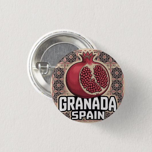 Granada Spain Pomegranate Sticker Button (Vorne & Hinten)