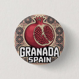 Granada Spain Pomegranate Sticker Button