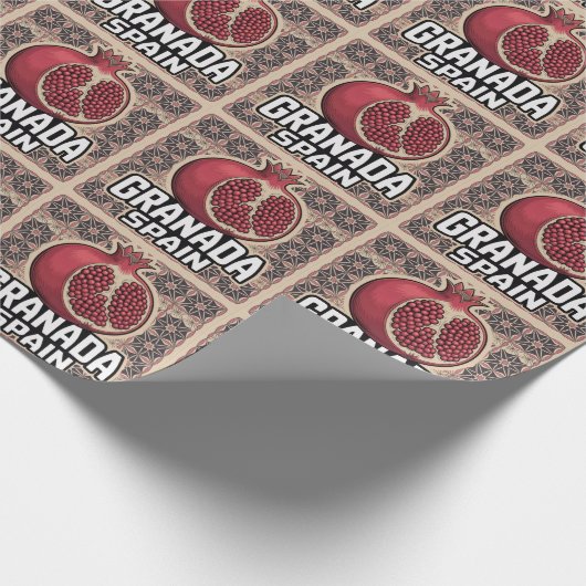 Granada Spain Pomegranate Sticker Geschenkpapier (Ecke)