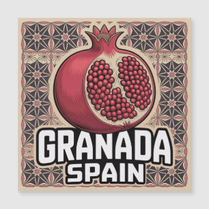 Granada Spain Pomegranate Sticker Magnetkarte