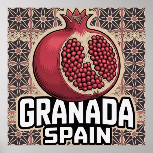 Granada Spain Pomegranate Sticker Poster (Vorne)