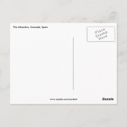 Granada Spain Postkarte (Rückseite)