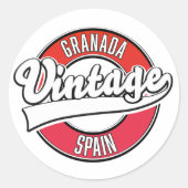 Granada Spain Vintages Logo Runder Aufkleber (Vorderseite)