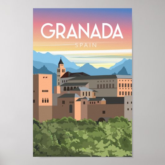 Granada spain Vintages Trevel Poster (Vorne)