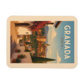 Granada Spanien Alhambra Illustration Reise Kunst Magnet (Horizontal)