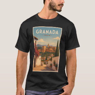 Granada Spanien Alhambra Illustration Reise Kunst T-Shirt