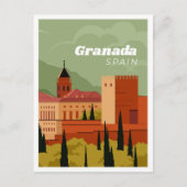 Granada Spanien Illustration Reise Postkarte (Vorderseite)