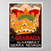 Granada Spanien Jahrgang Reise Poster (Vorne)