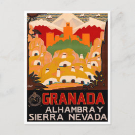 Granada Spanien Jahrgang Reise Postkarte