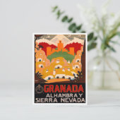 Granada Spanien Jahrgang Reise Postkarte (Stehend Vorderseite)