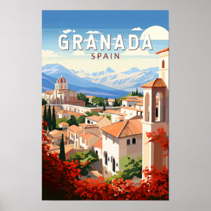 Granada Spanien Reise Kunst Vintage Poster