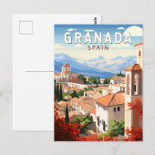 Granada Spanien Reise Kunst Vintage Postkarte (Vorne/Hinten)
