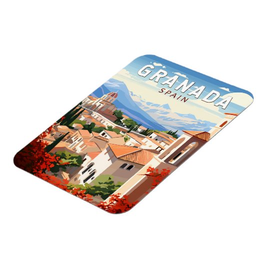 Granada Spanien Reisen Kunst Vintag Magnet (Linke Seite)