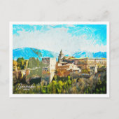 Granada Spanien Schönes Öl Paint Landschaft Postkarte (Vorderseite)