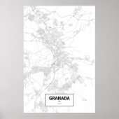 Granada, Spanien (schwarz auf weiß) Poster (Vorne)
