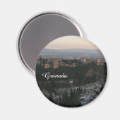 Granada, Spanien View Foto Standard, 5,7 cm Magnet (Vorderseite/Rückseite)