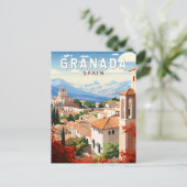 Granada Spanien Vintage Reisen Postkarte (Stehend Vorderseite)