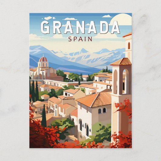 Granada Spanien Vintage Reisen Postkarte (Vorderseite)