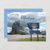 Granary an der Montana Staat Line in Montana Postkarte (Vorne/Hinten)