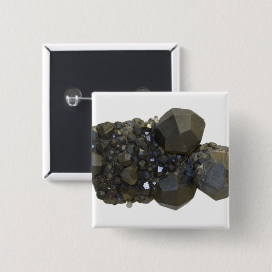 Granat in der natürlichen Form Button (Vorne & Hinten)