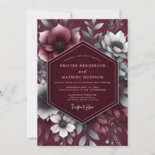Granat-Schiefer-Dämmerungs-Hochzeit Einladung