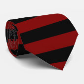 Granat und Schwarzes Horizontal-Gestreift Krawatte (Gerollt)