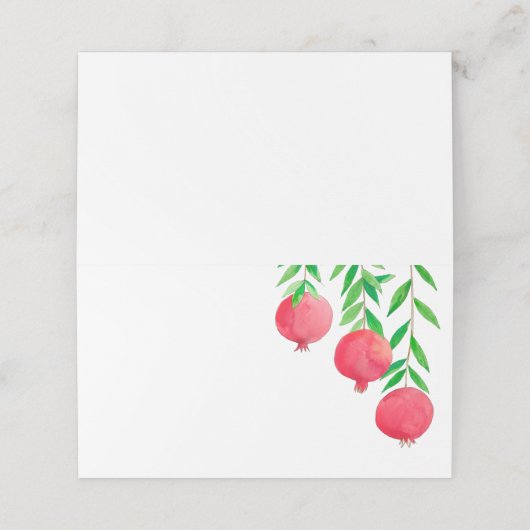 Granatäische jüdische Platzkarten, Tafelkarte Platzkarte (Außenseite Aufgefaltet)