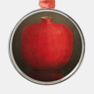 Granatapfel 2010 silbernes ornament