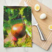 Granatäpfel am Baum Geschirrtuch (Viertel Falte)