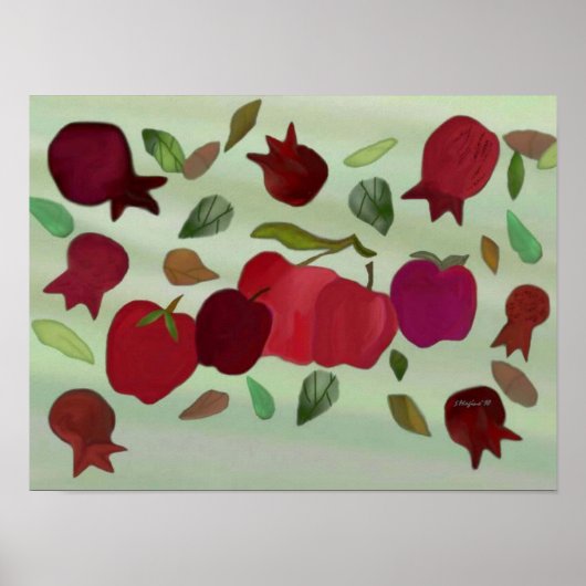 Granatäpfel & Äpfel Sweet Year Print Poster (Vorne)