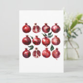 Granatapfel-Aquarell-Kunst Einladung (Stehend Vorderseite)