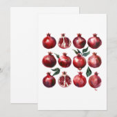 Granatapfel-Aquarell-Kunst Einladung (Vorne/Hinten)