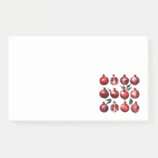 Granatapfel-Aquarell-Kunst Post-it Klebezettel (Vorderseite)