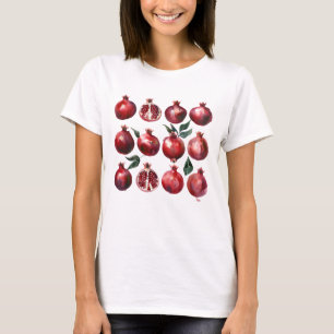 Granatapfel-Aquarell-Kunst T-Shirt